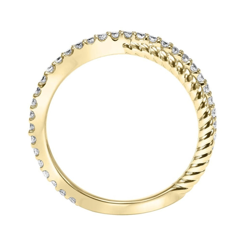 Side VIew Of Contemporary Stackable Fashion Anniversary Band.