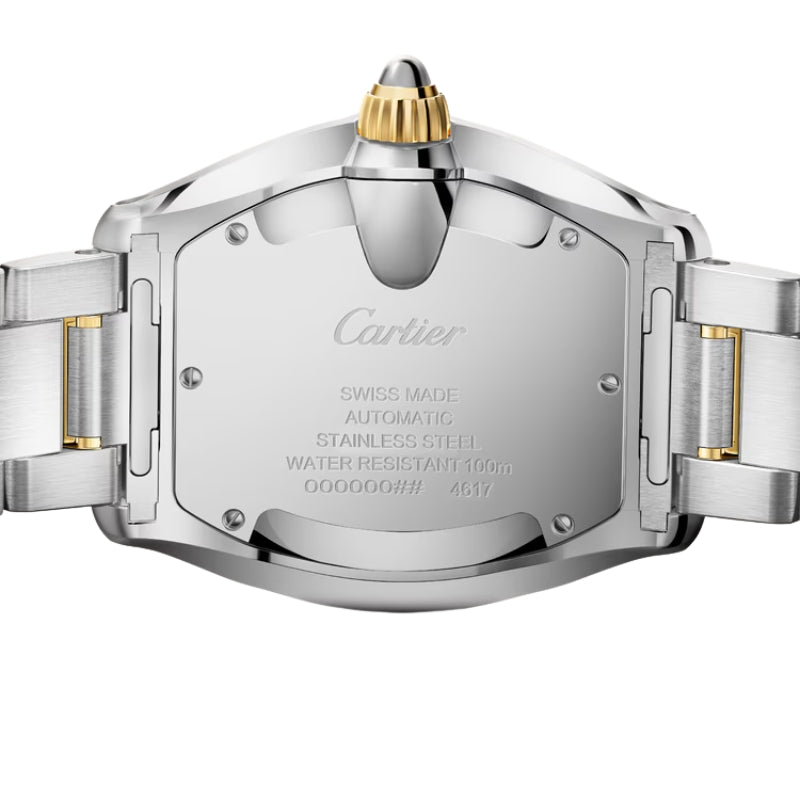 Back View Of Cartier Roadster Steel and Gold Watch.