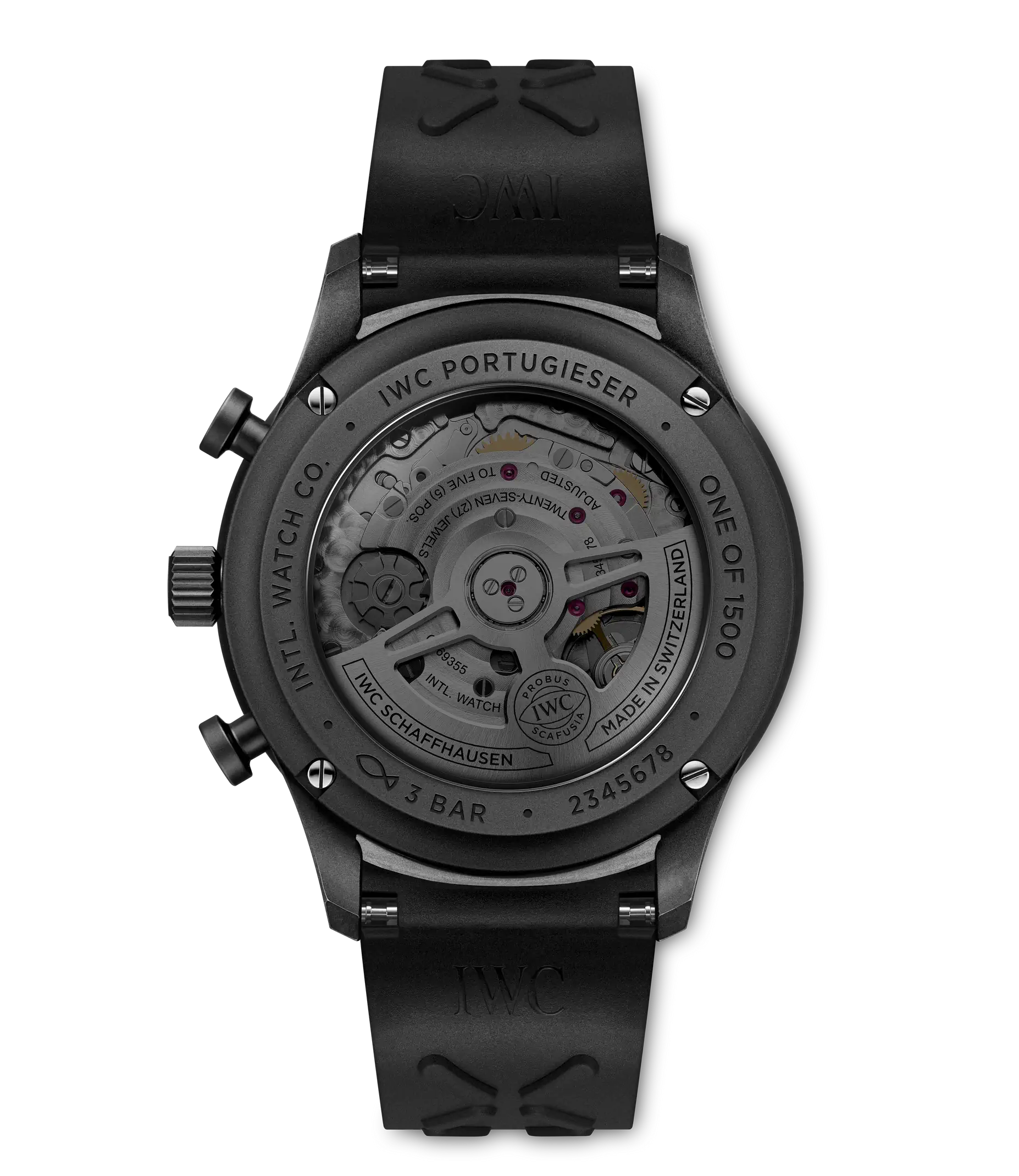 Back View Of IWC Portugieser Chronograph Ceratanium Watch.