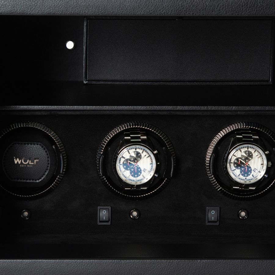 Closer view of Wolf 1834 The Den 4 Piece Watch Winder Safe 430402