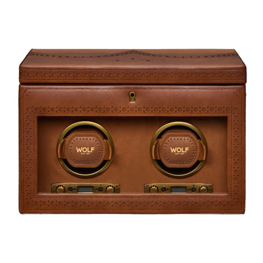 Front View of Wolf 1834 Brogue Double Winder With Storage 440206