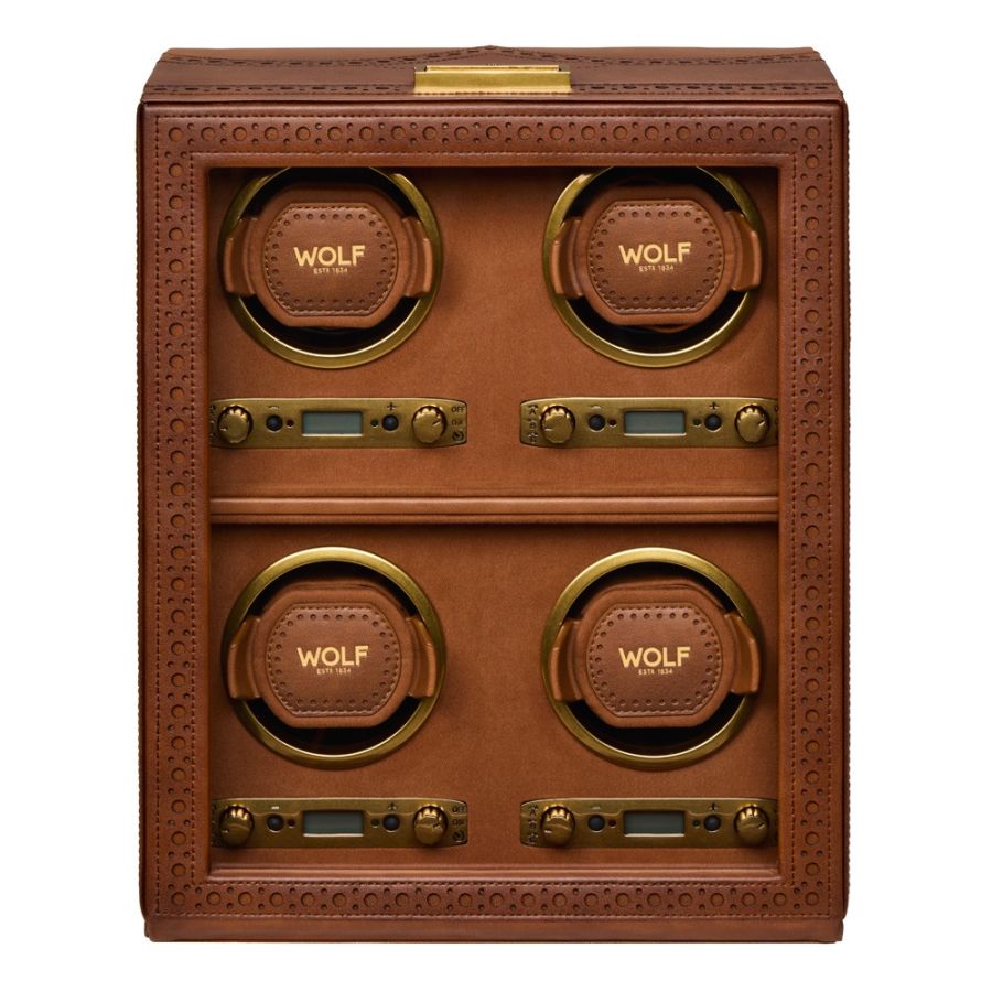 Front view of Wolf 1834 Brogue 4 Piece Watch Winder 440406