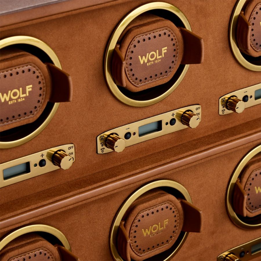 Close up of Wolf 1834 Brogue 6 Piece Watch Winder 440606