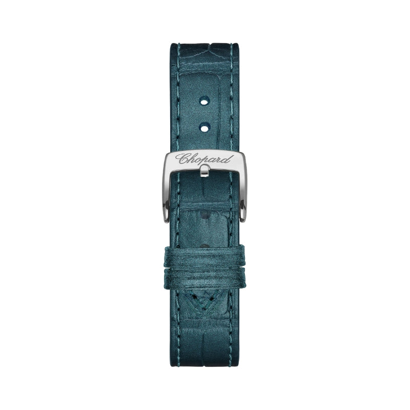 View Of Leather Strap Chopard Happy Sport Steel Watch.