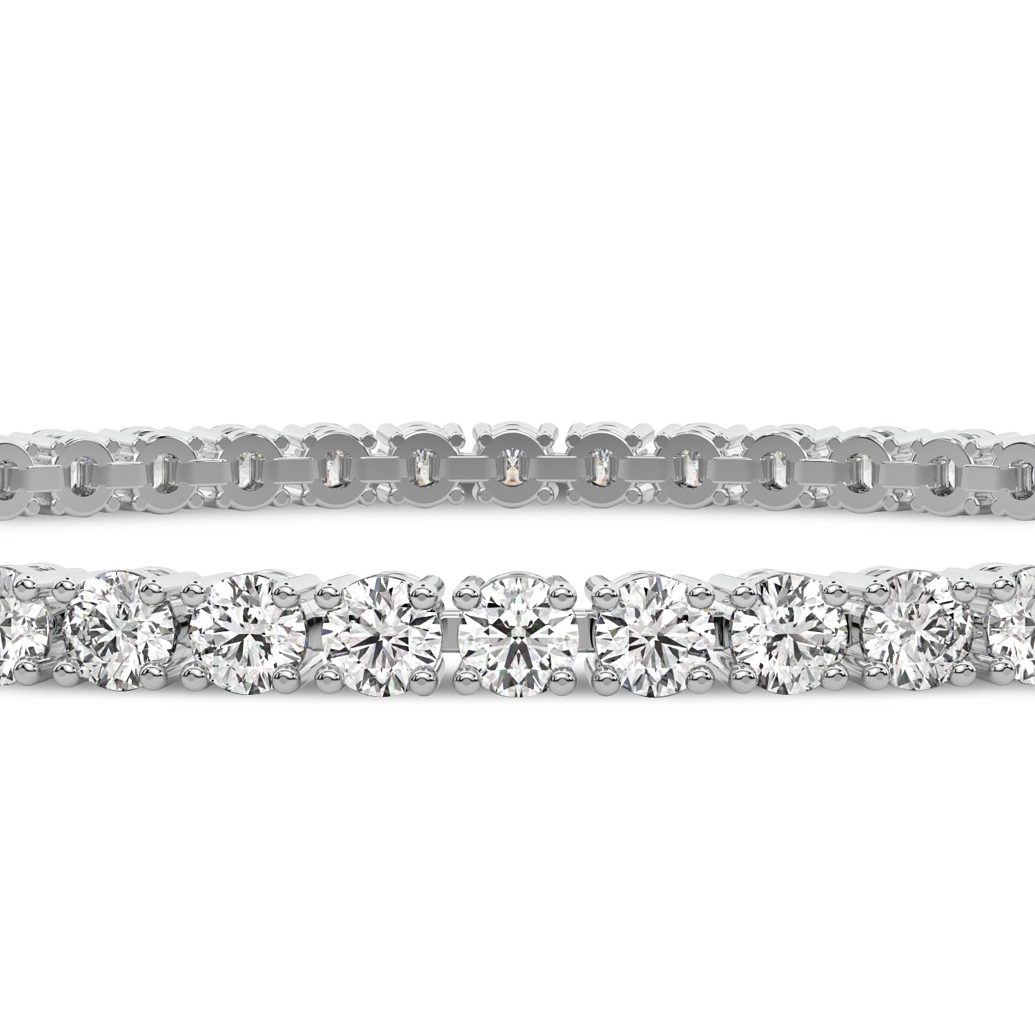 Certified Lab Grown Diamond Platinum 4 Prong Round Tennis Bracelet 10 ctw