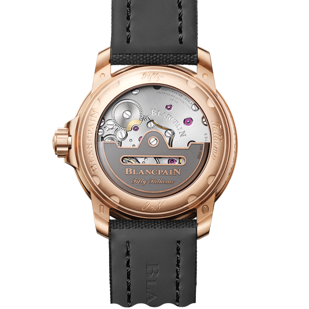 Blancpain Fifty Fathoms Automatique Rose Gold sailcloth Strap 42mm movement
