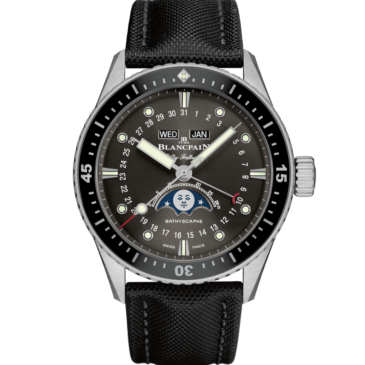 Fifty Fathoms Bathyscaphe Quantieme Complet Phases de Lune