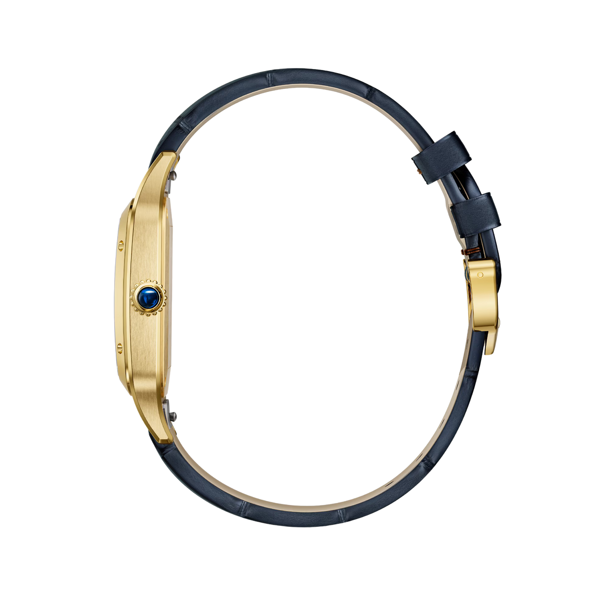Dial and strapes view of Cartier Santos-Dumont Extra Large Model Yellow Gold WGSA0108