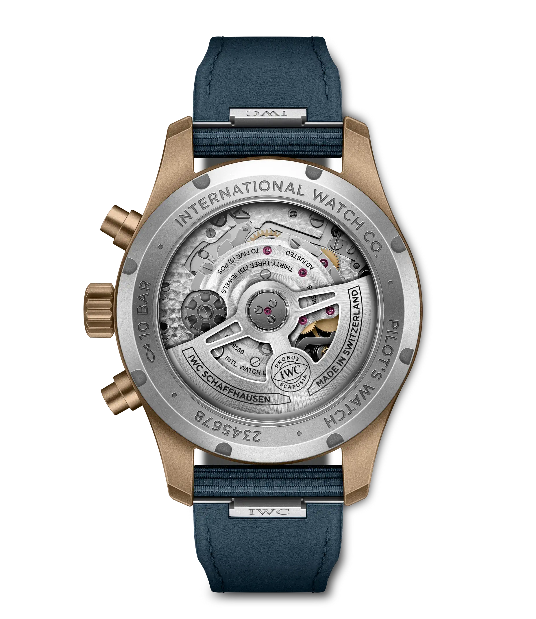 Back View Of IWC Pilot's Watch Chronograph Watch.