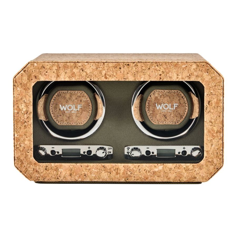 Front view of Wolf 1834 Cortica Double Watch Winder 668461