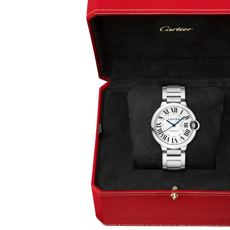 Cartier Ballon Bleu watch in signature red box.