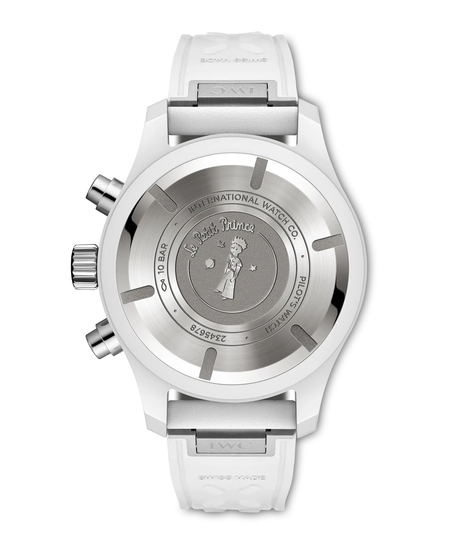 Back View Of IWC Pilot's Chronograph 41 Le Petit Prince Watch.
