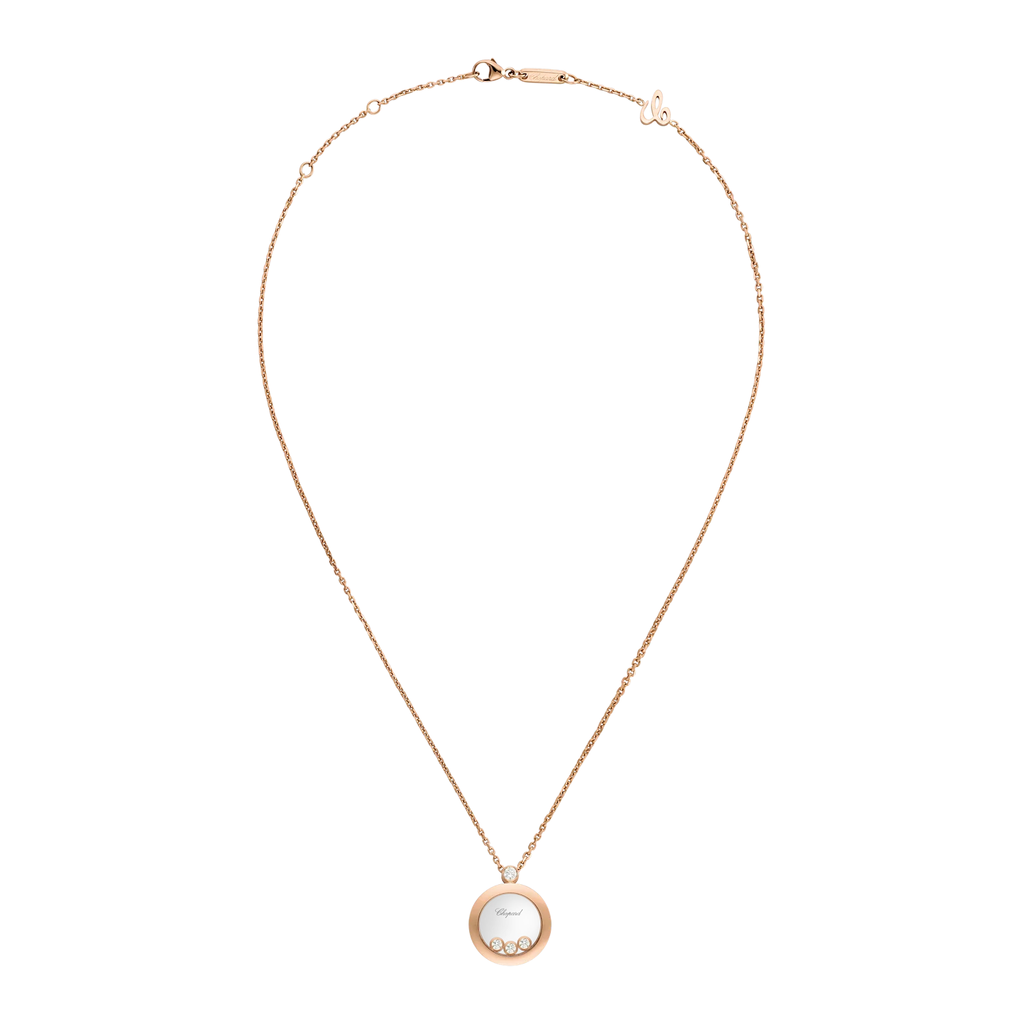 Elegant rose gold chain necklace displayed fully against a clean white background.