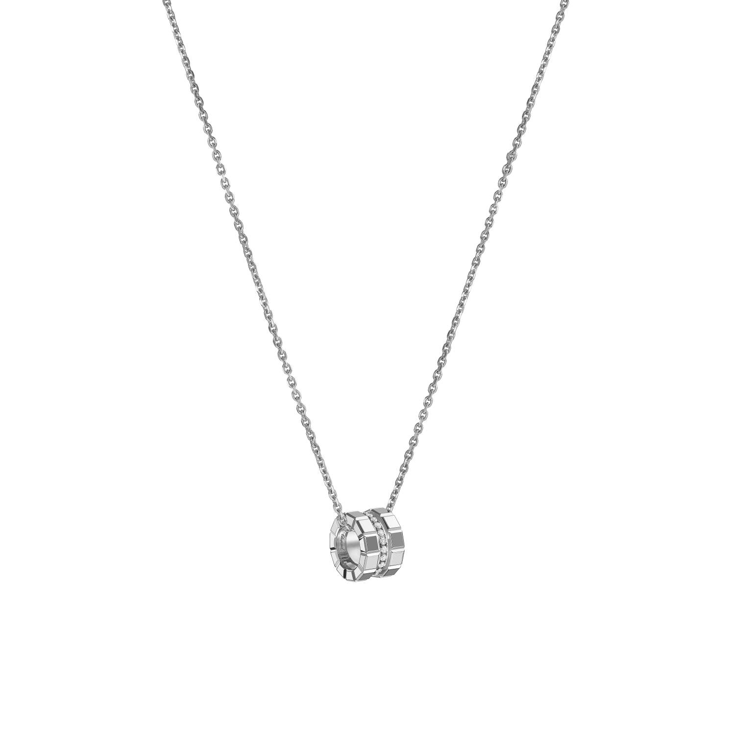 Ice Cube White Gold Diamond Necklace