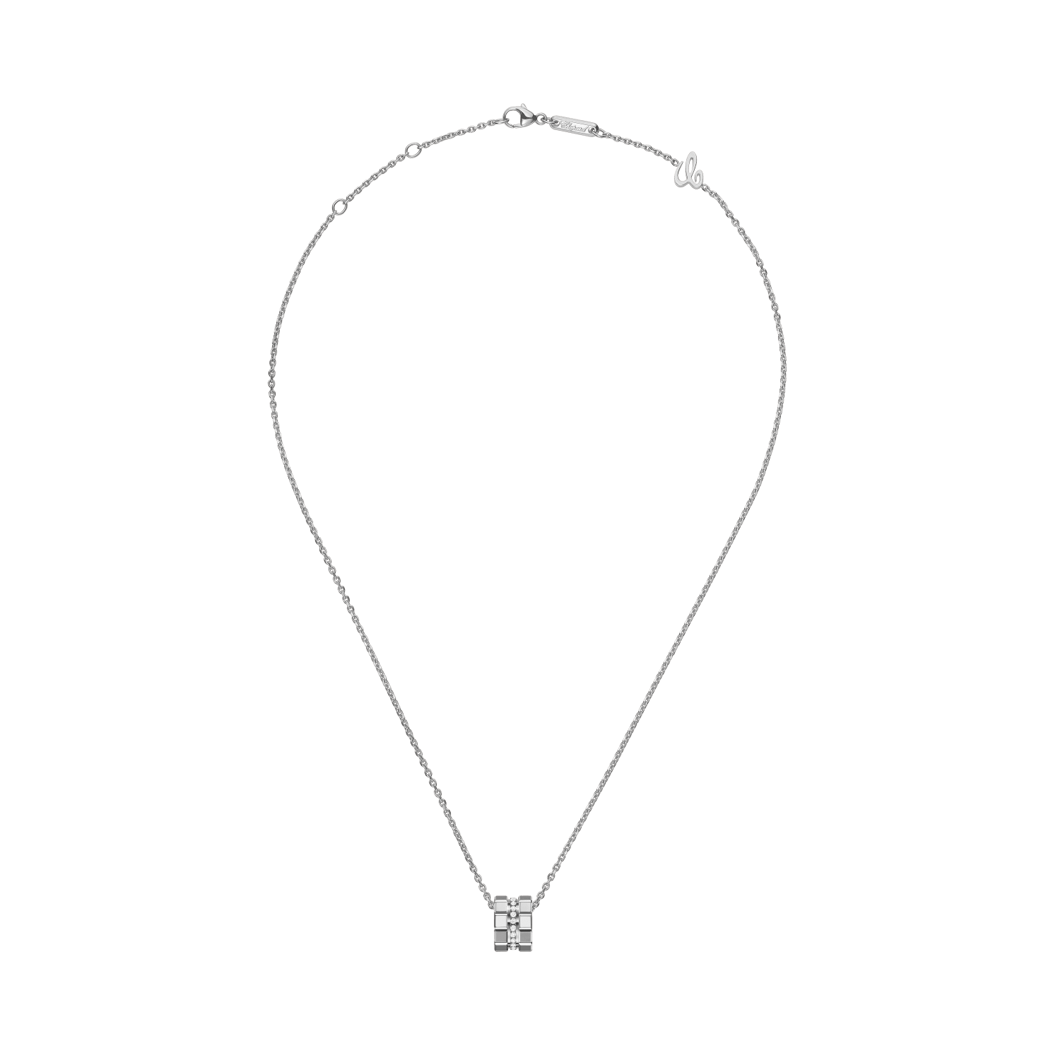 Ice Cube White Gold Diamond Necklace