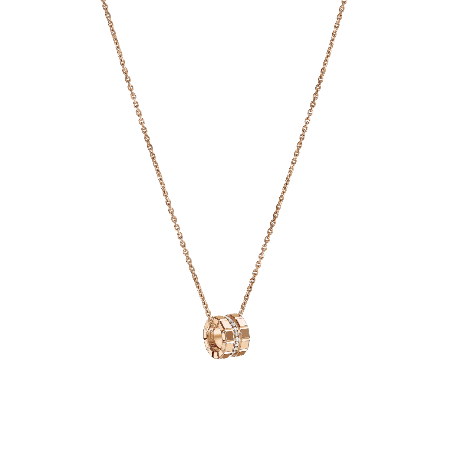 Ice Cube Rose Gold Diamond Pendant