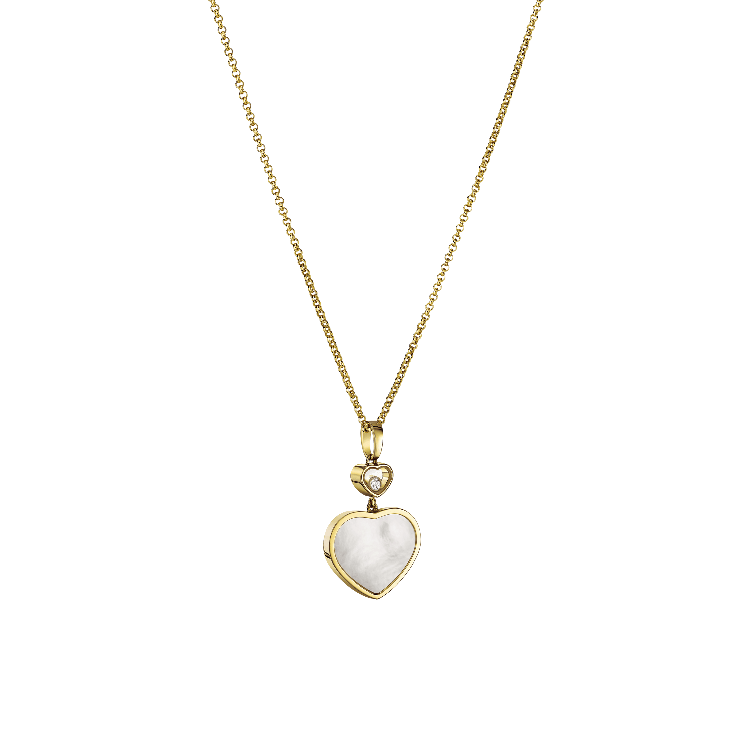 Happy Hearts Yellow Gold Mother of Pearl Pendant