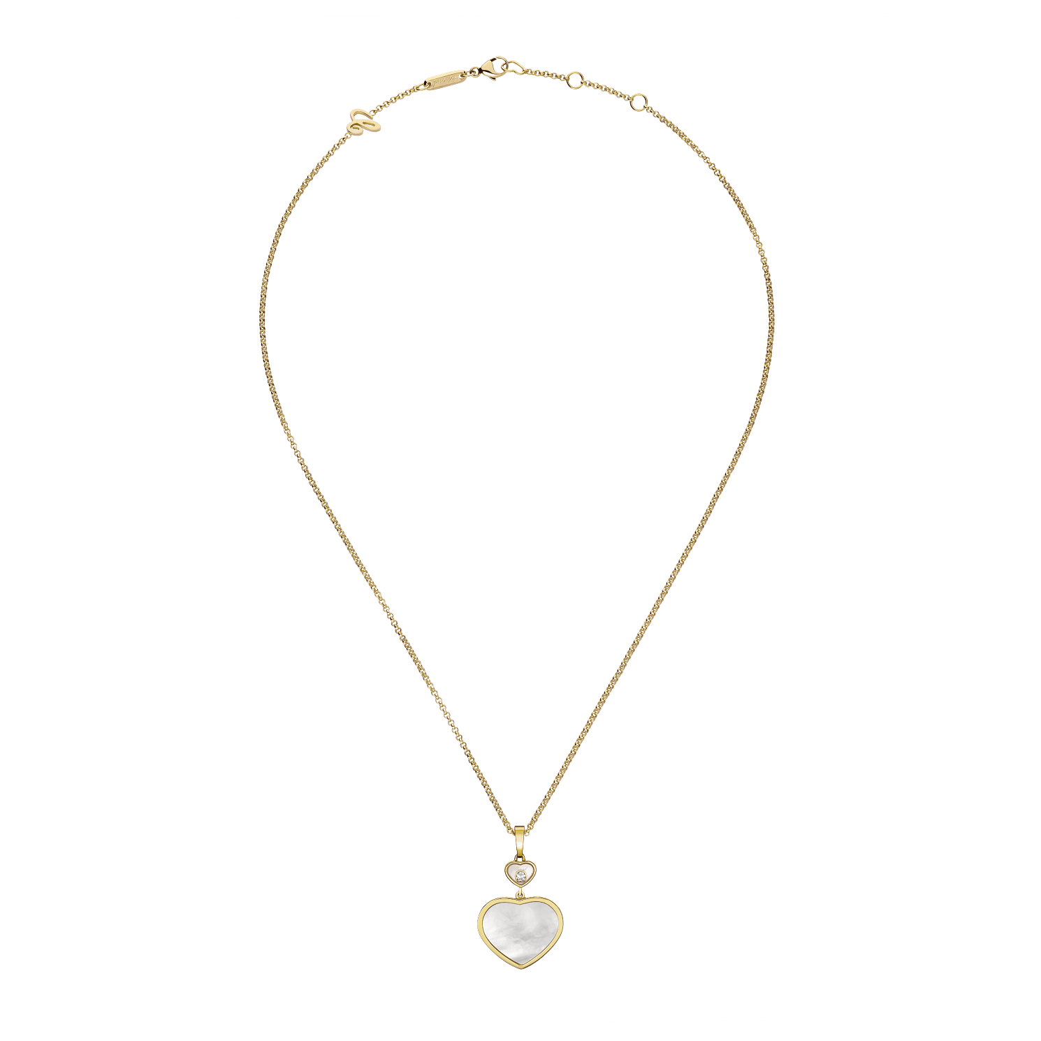 Happy Hearts Yellow Gold Mother of Pearl Pendant