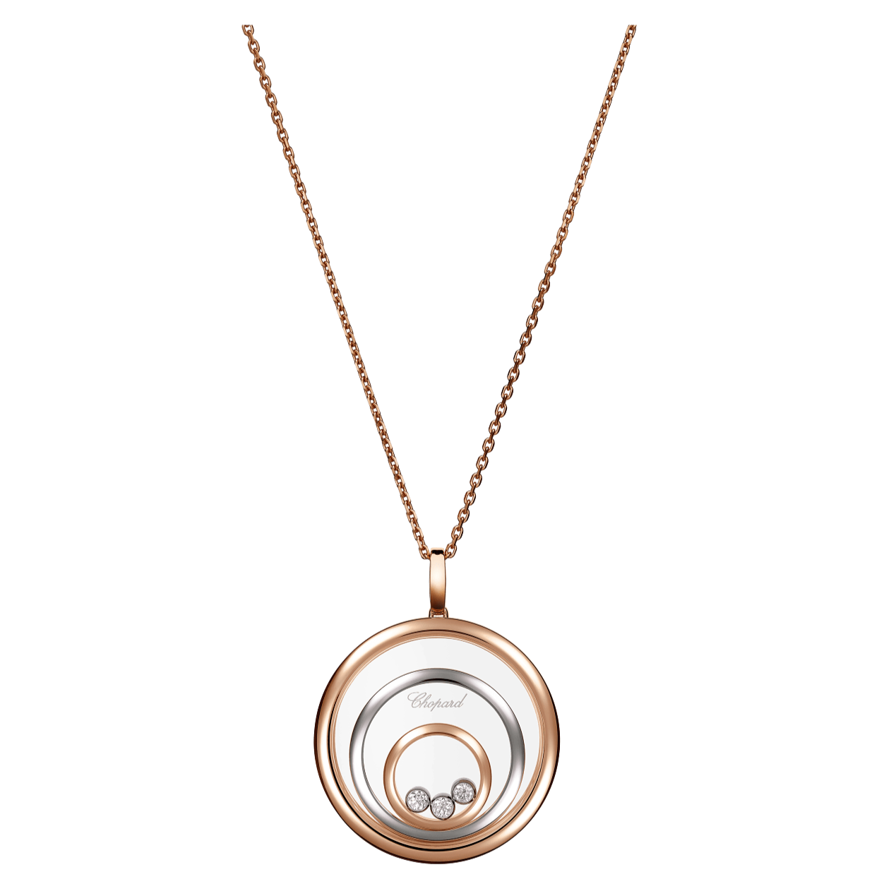 アモールパーティー 798232-9001 | Chopard Happy Spirit Rose and White Gold Diamond Pendant