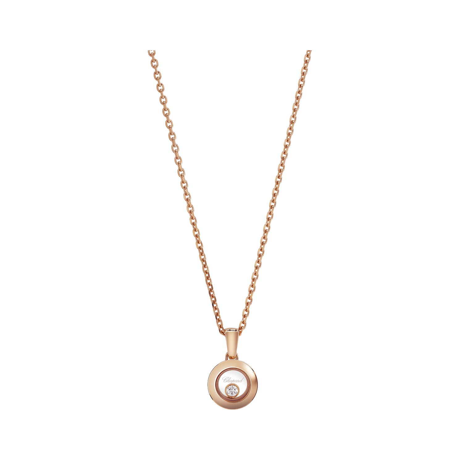 Front view 79A017-5001 | Chopard Happy Diamonds Icons Rose Gold Pendant Necklace