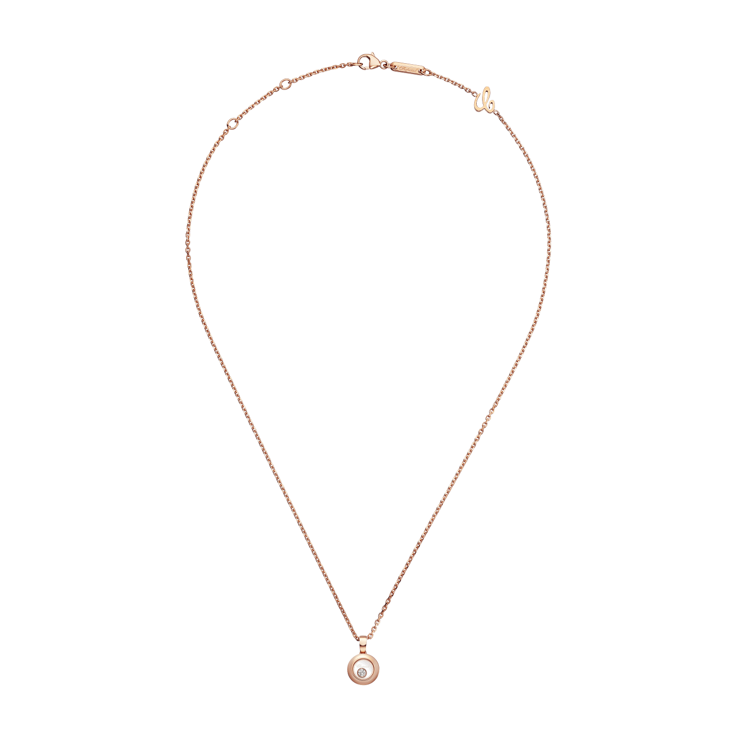full view 79A017-5001 | Chopard Happy Diamonds Icons Rose Gold Pendant Necklace