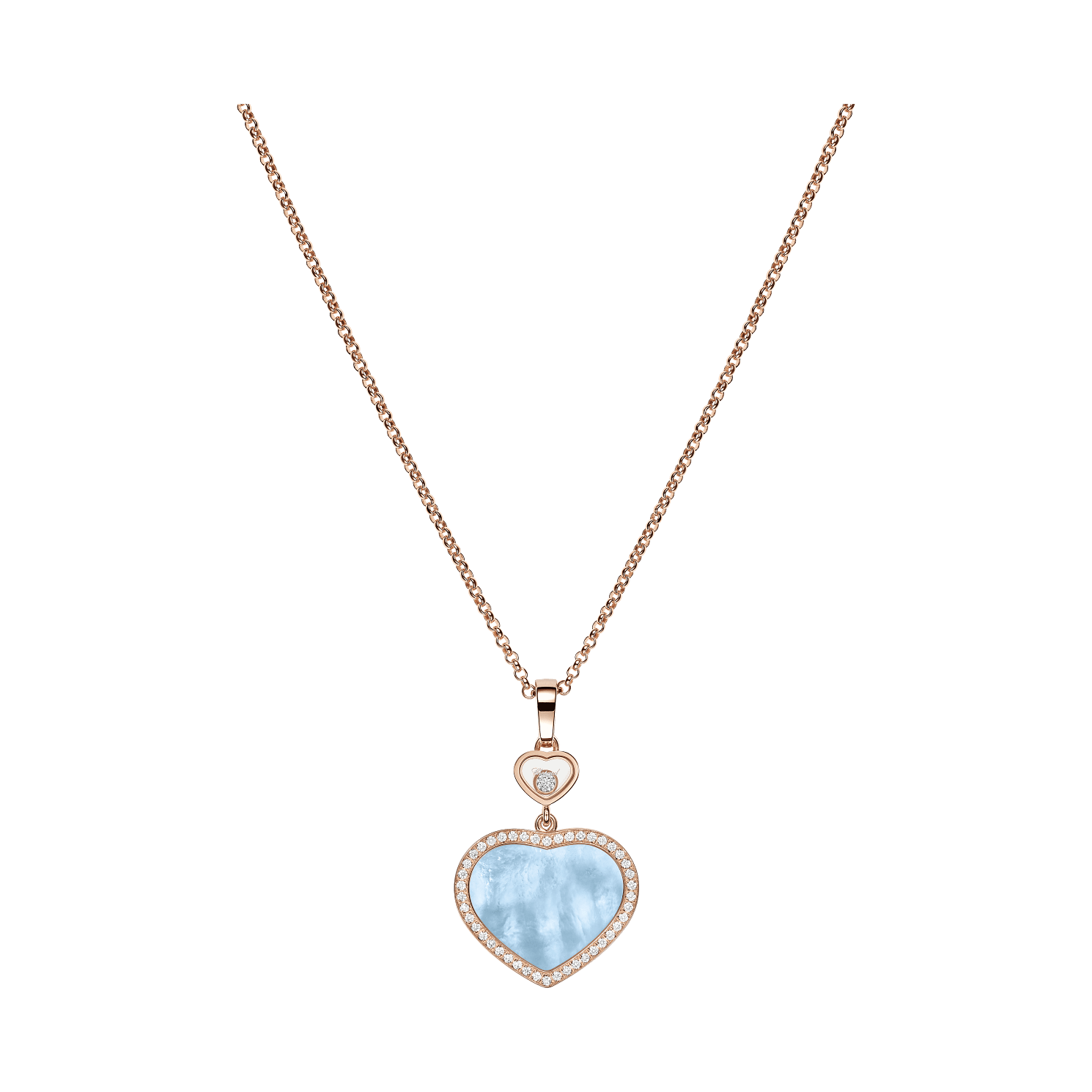 Chopard Happy Hearts Rose Gold Turquoise Mother-of-Pearl Diamond