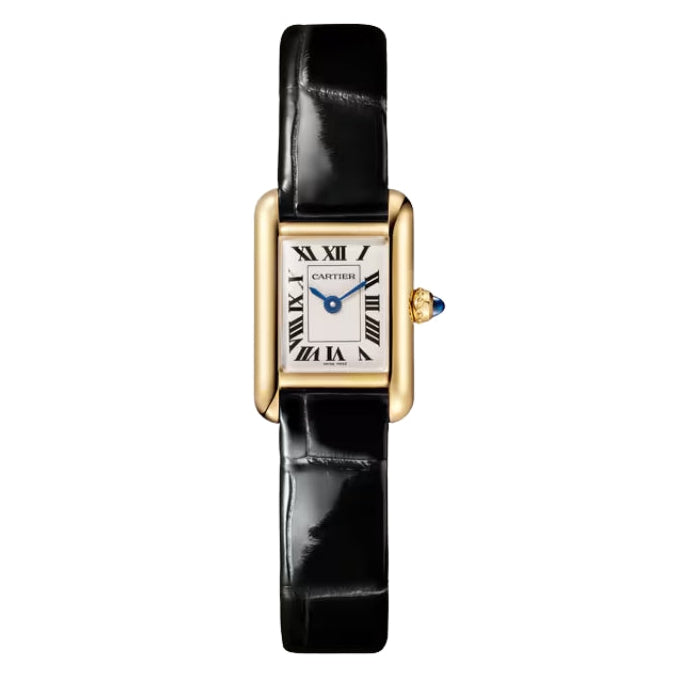 Mini Panthere de Cartier Gold watch with black strap
