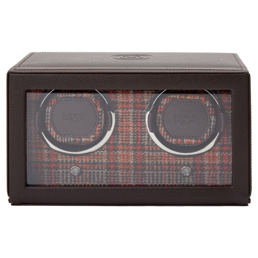 Front View of Wolf 1834 WM Brown Double Watch Winder 800700