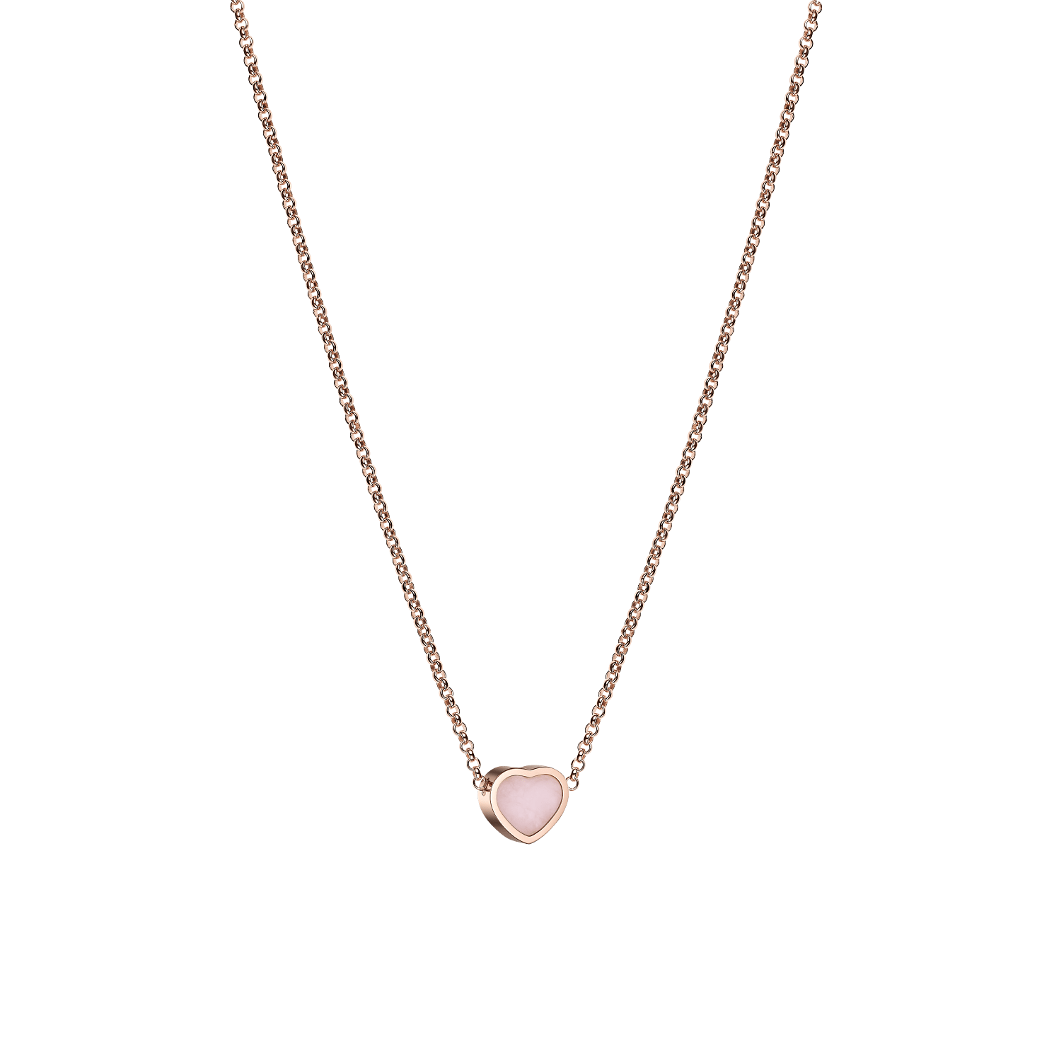 Happy Hearts Rose Gold Pink Opal Necklace