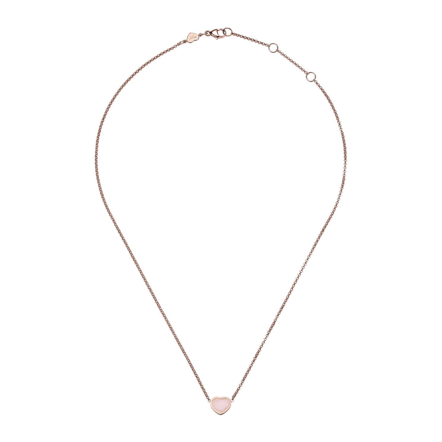 Happy Hearts Rose Gold Pink Opal Necklace