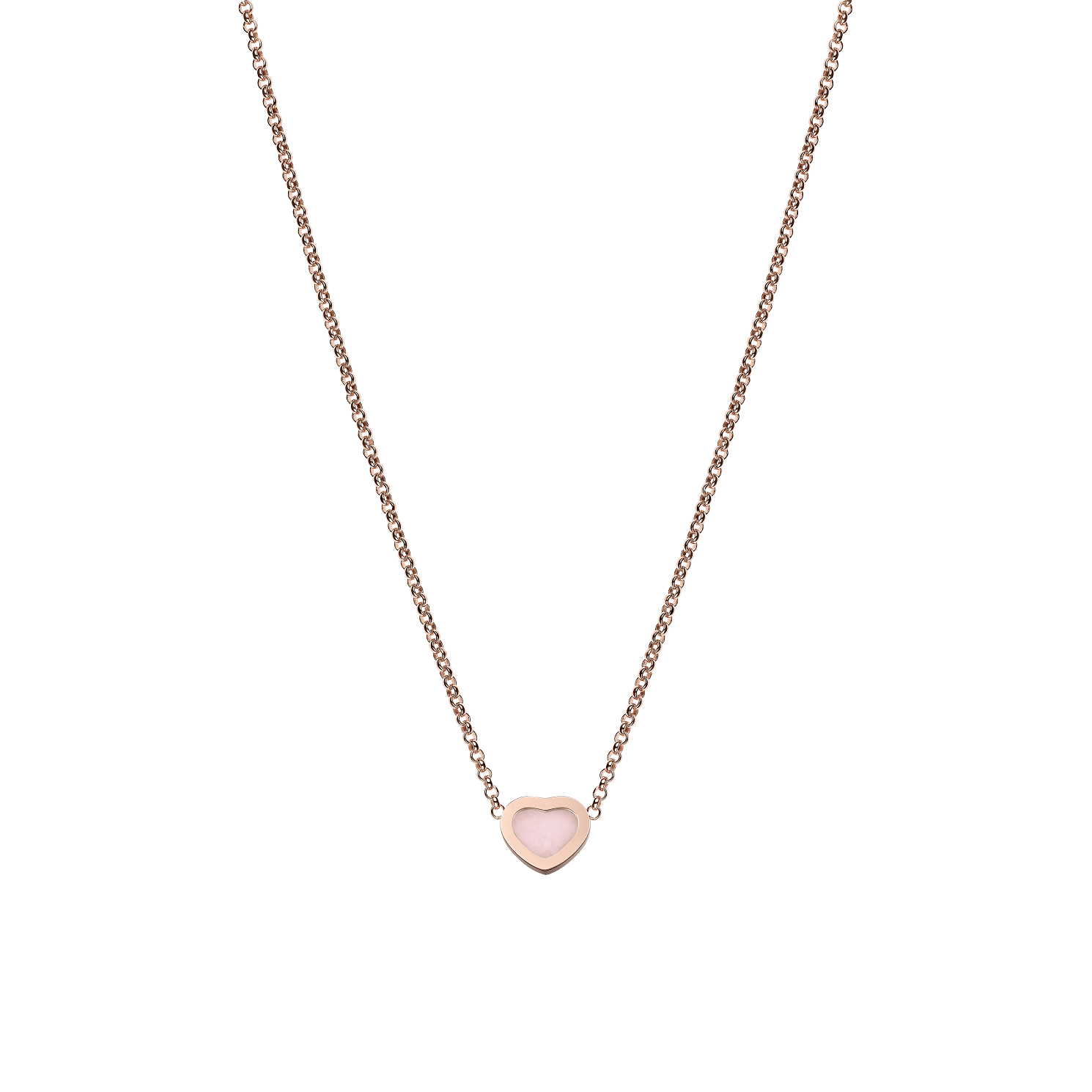 Happy Hearts Rose Gold Pink Opal Necklace