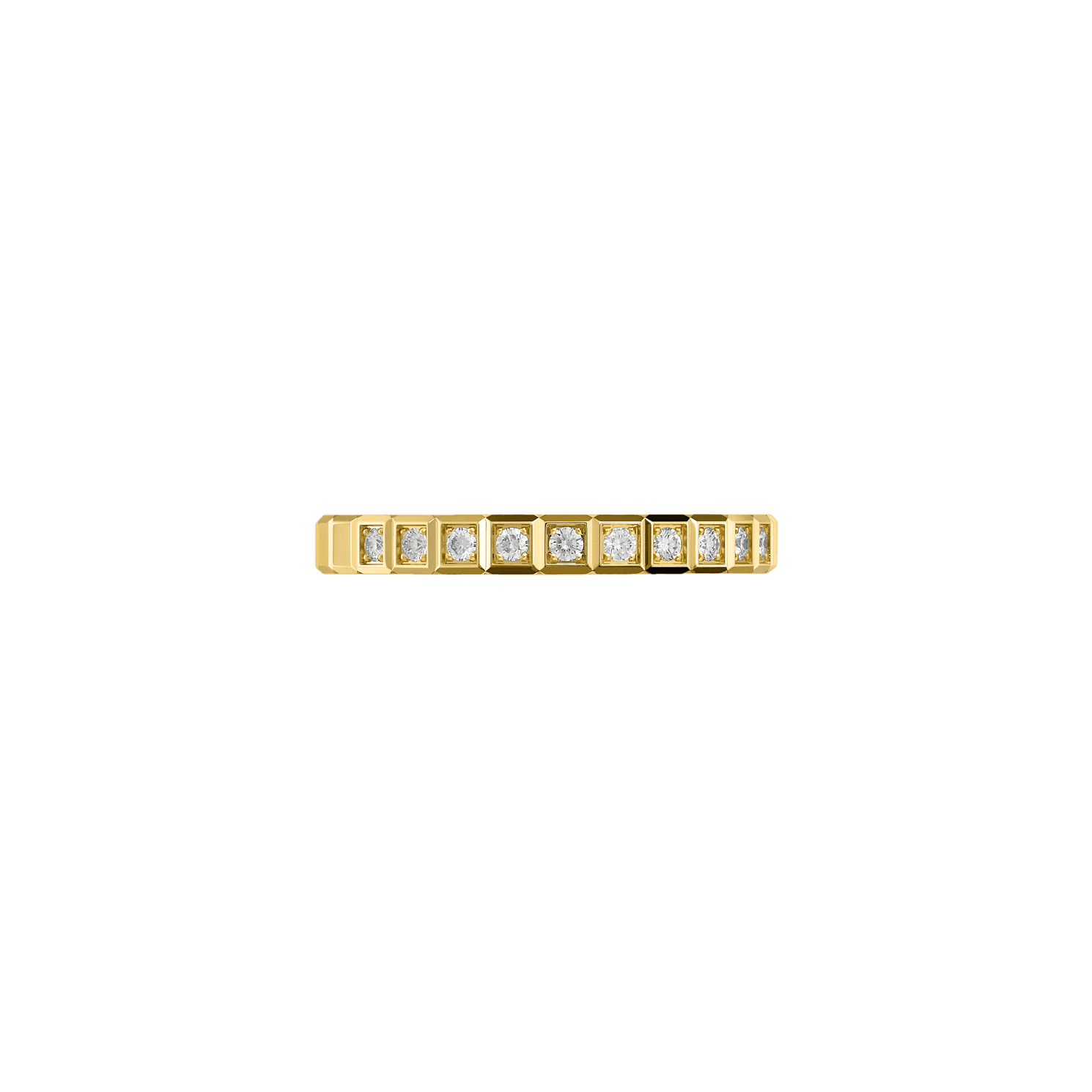 Ice Cube Pure Half-Set Ring (Yellow Gold)