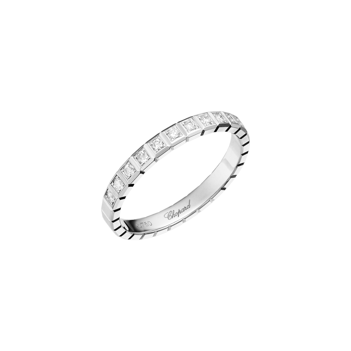 Ice Cube Pure Half-Set Ring (White Gold)