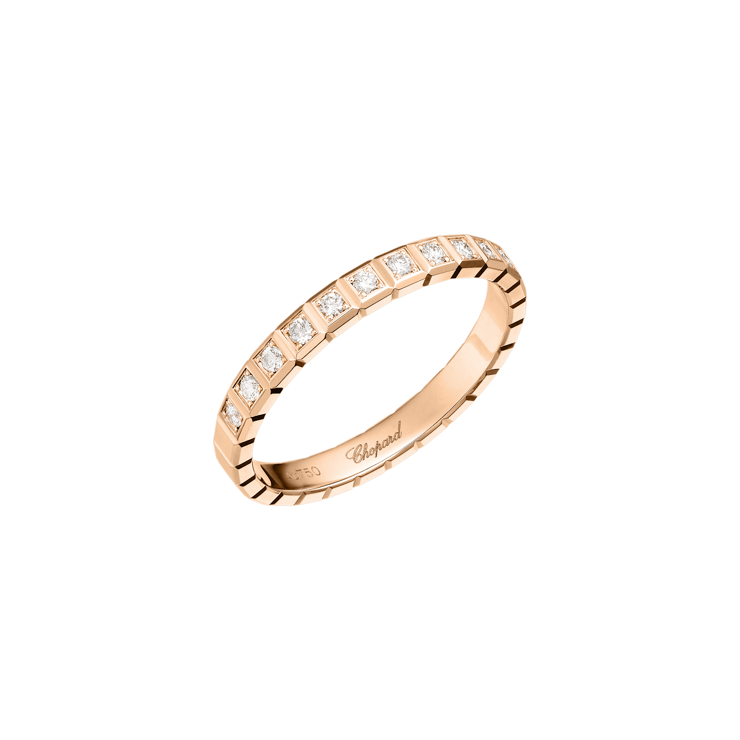 Ice Cube Pure Half-Set Ring (Rose Gold)
