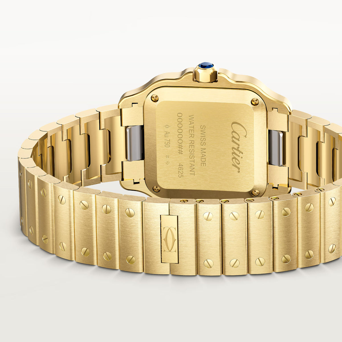 Cartier Santos 18k Yellow Gold Small WSSA0107 back side view