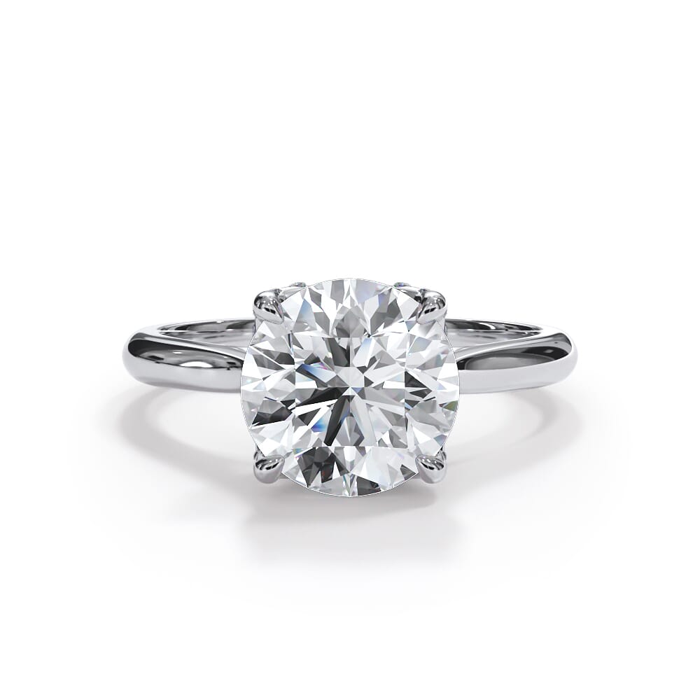 Pave Tulip Cathedral Engagement Ring