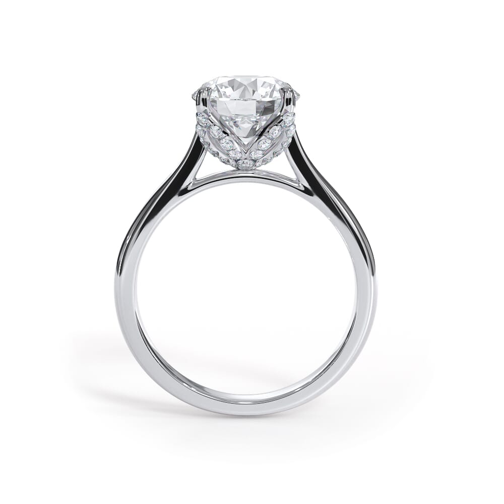 Pave Tulip Cathedral Engagement Ring