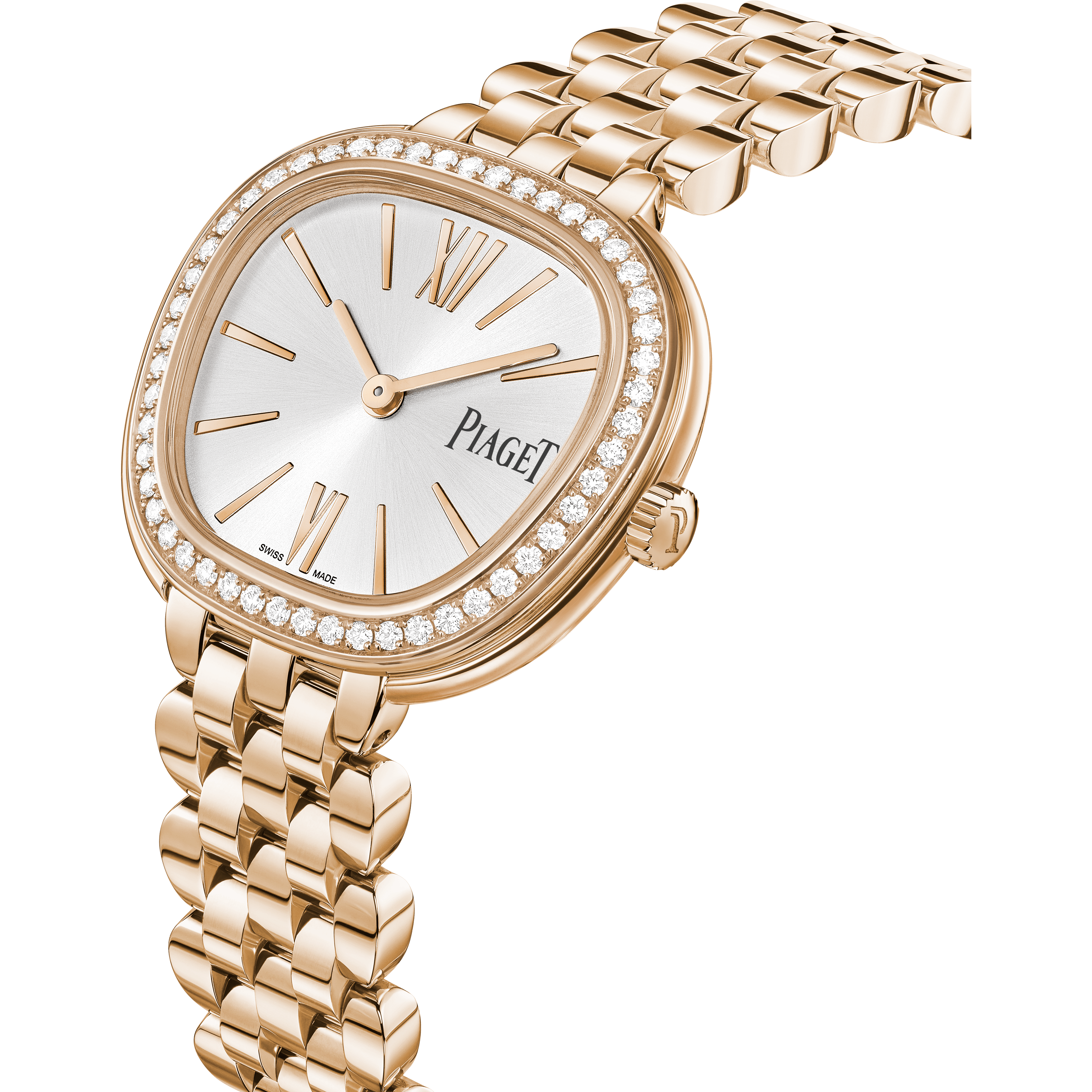 Angle view of Piaget G0A50304 Sixtie Rose Gold Diamond 29mm Quartz Watch