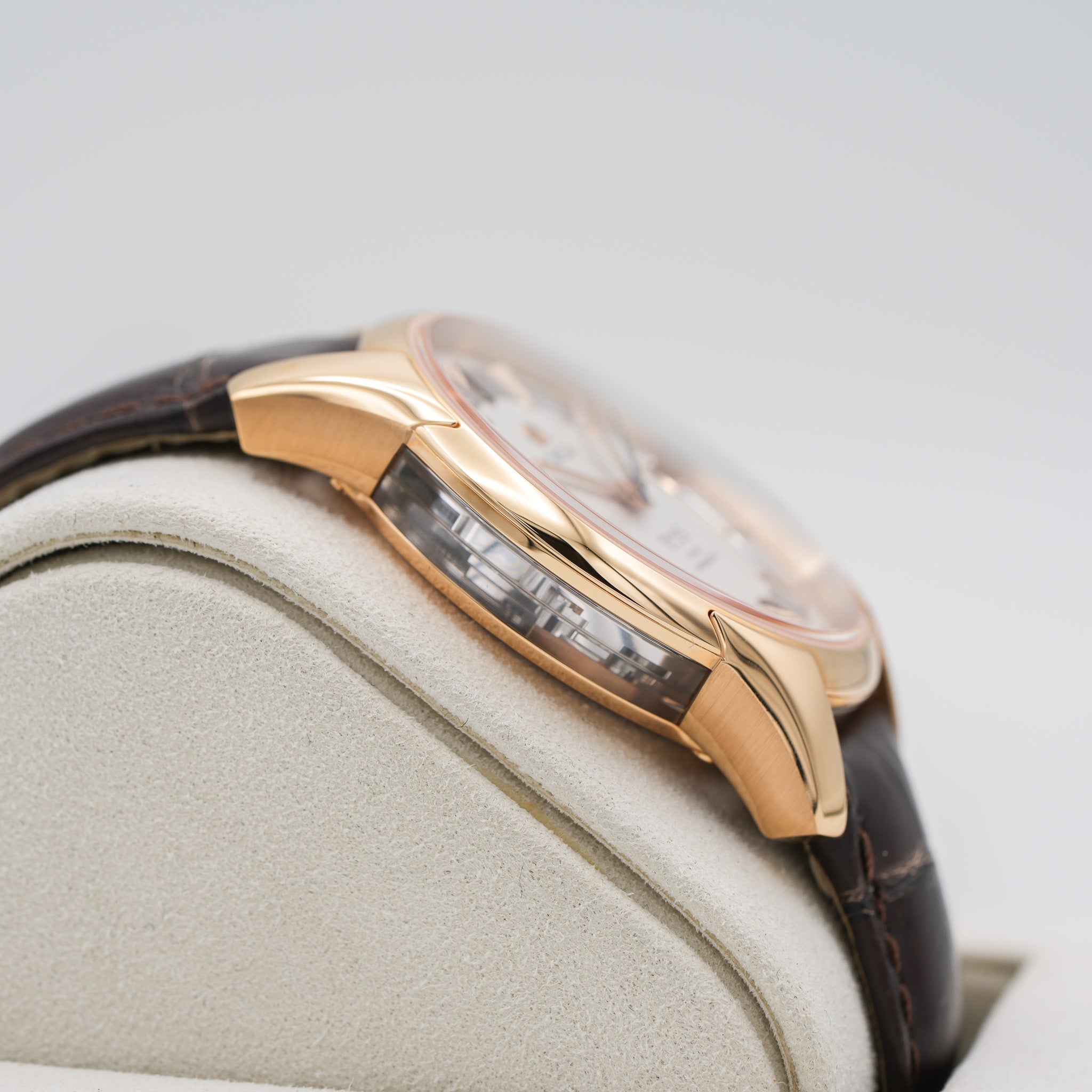 Omega De Ville Hours Vision 41 mm Red Gold On Leather Strap case side