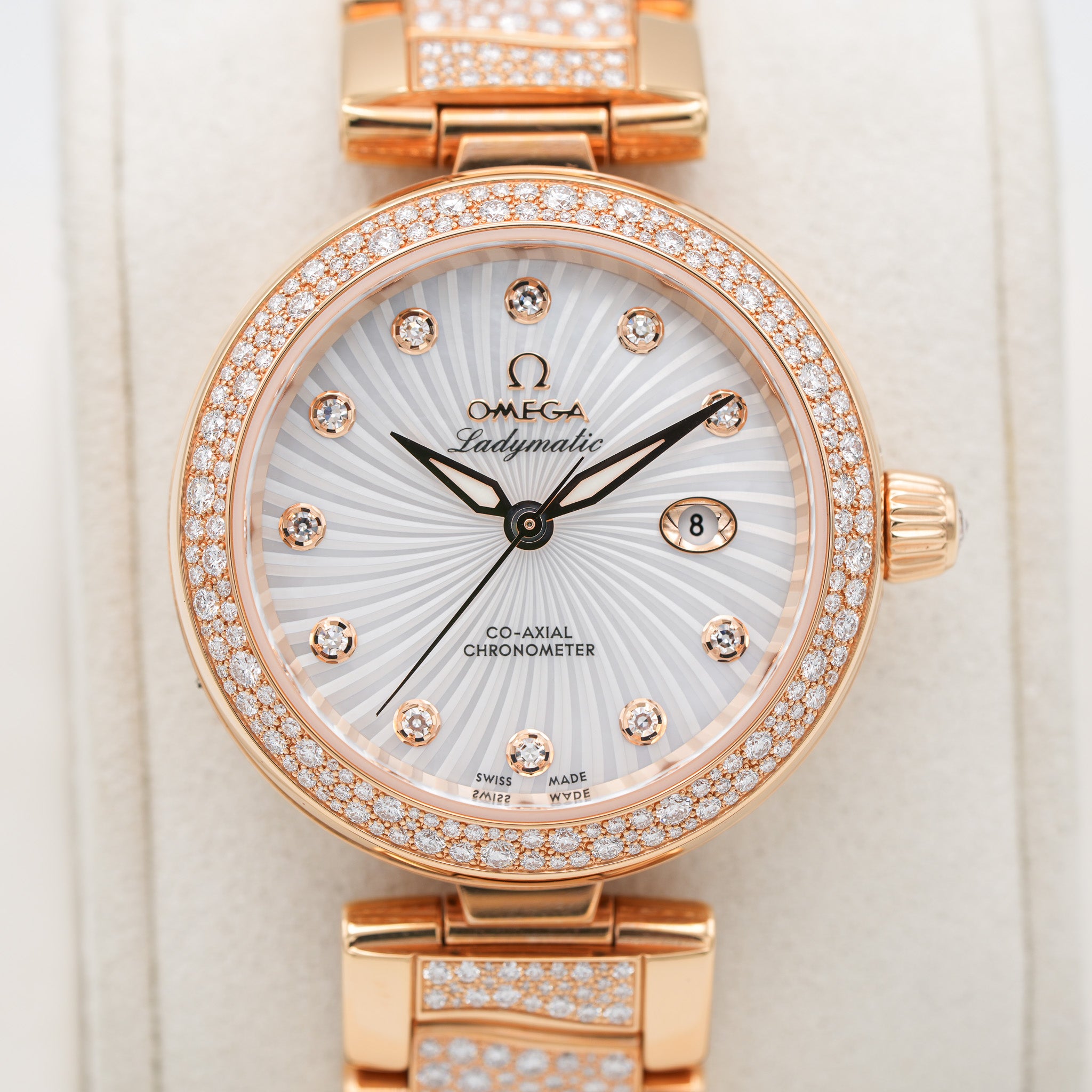 OMEGA 425.65.34.20.55.005 Omega De Ville Ladymatic Co-Axial 34mm Diamonds Watch dial 2