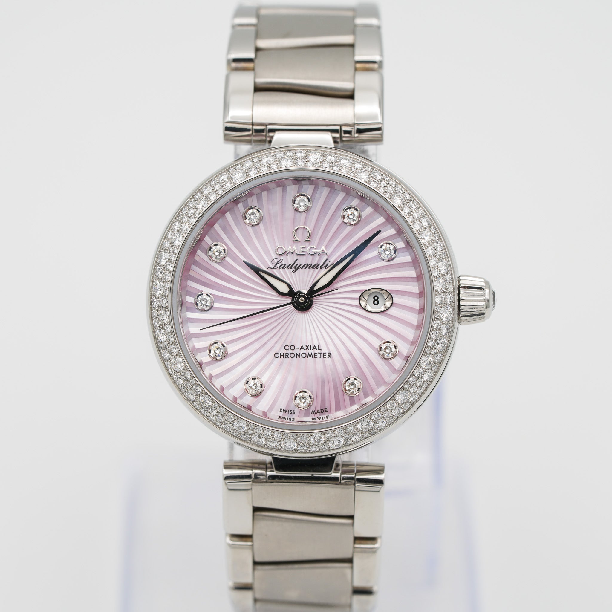 Omega 425.35.34.20.57.001 De Ville Ladymatic Co-Axial 34 mm Diamonds Watch dial 2