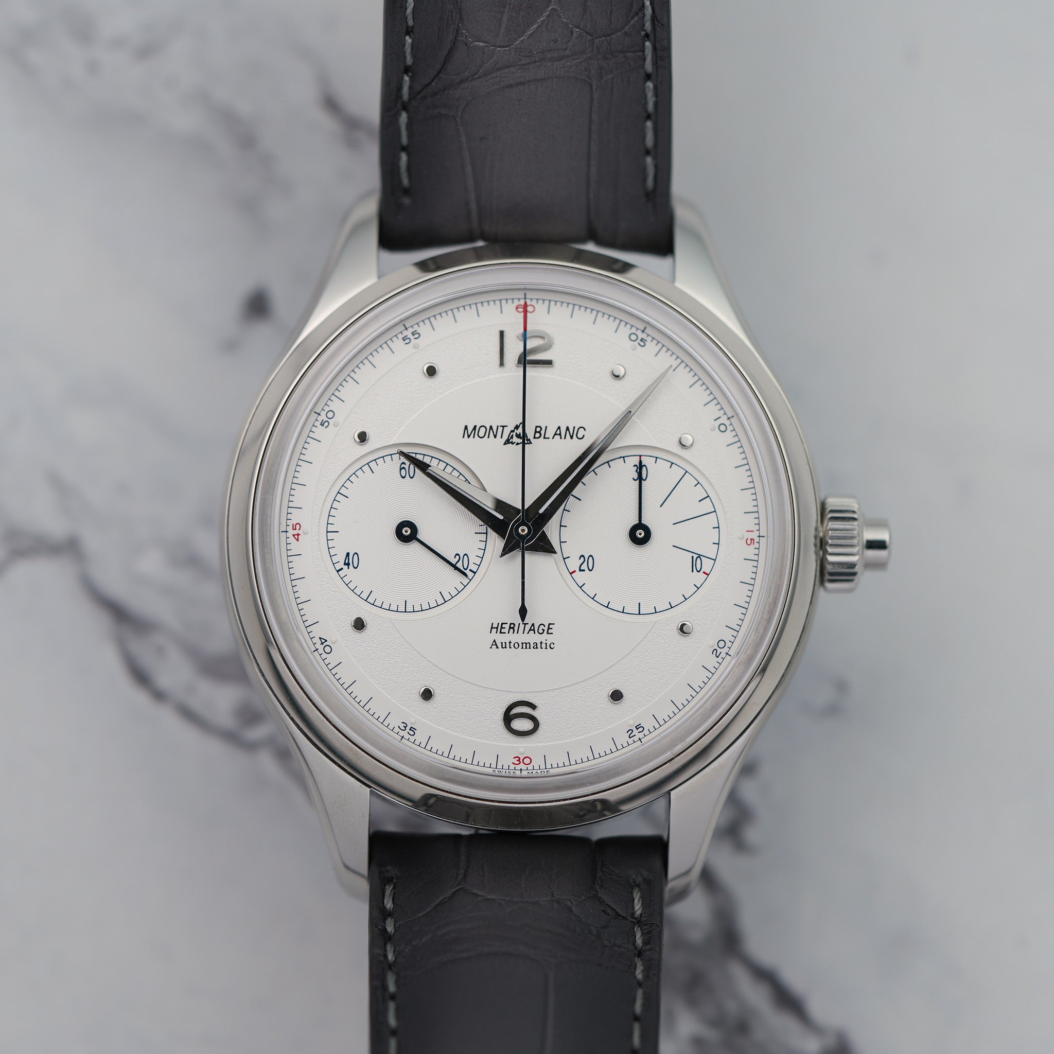 Montblanc Heritage Monopusher Chronograph 42mm Automatic Watch flatlay