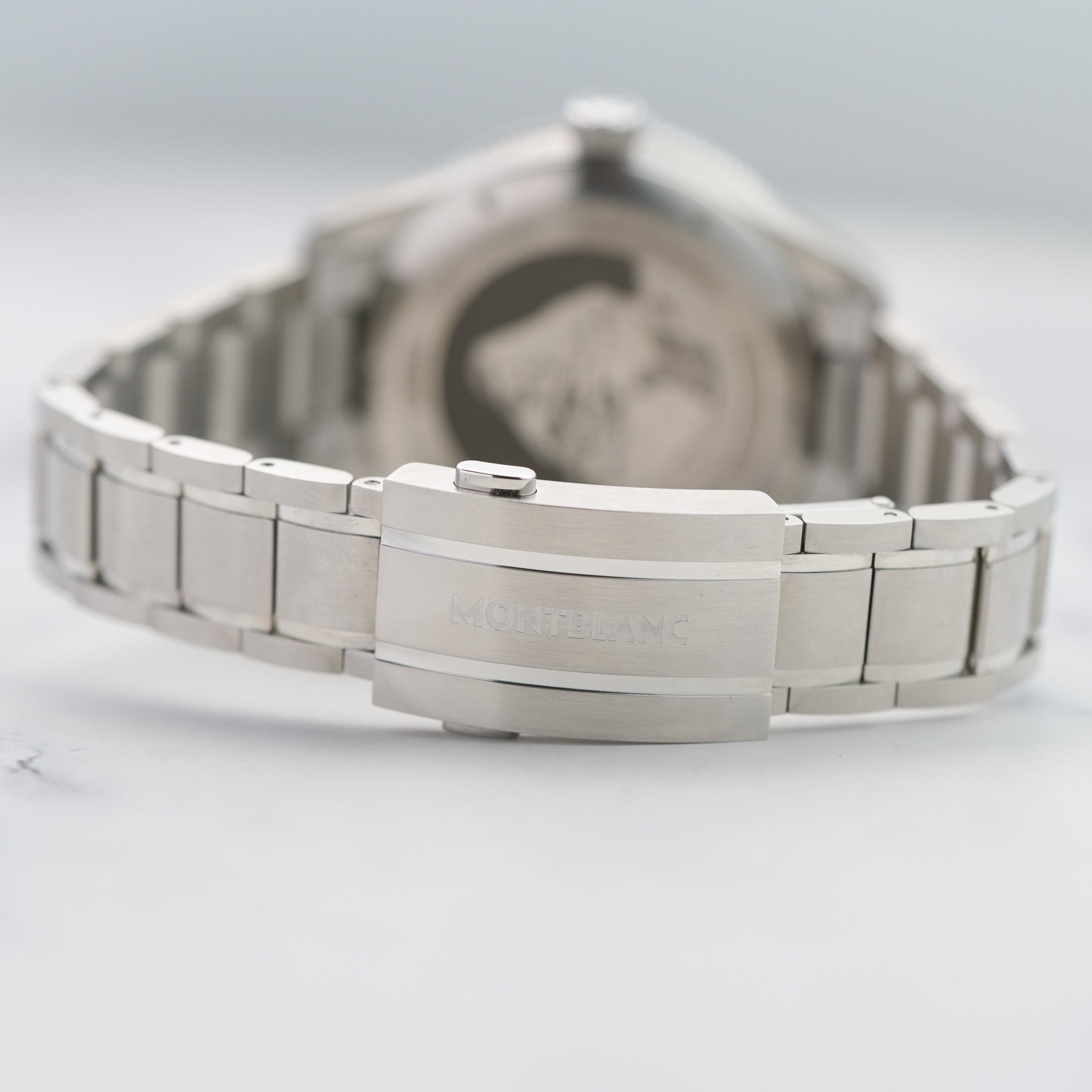 Montblanc 1858 Iced Sea Automatic Date Blue Watch clasp