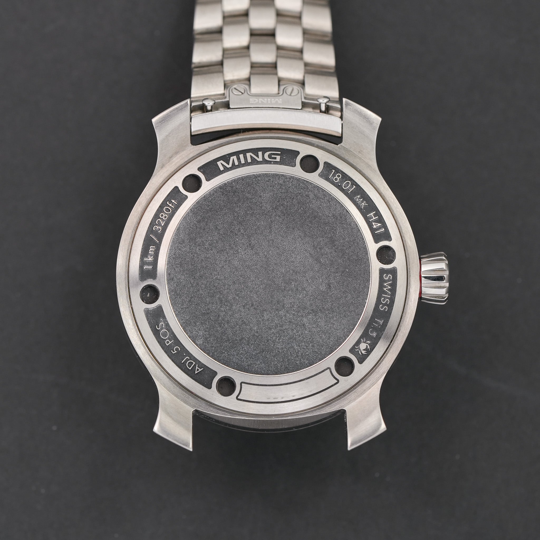 2023 Ming 18.01 H41 Titanium Diver caseback