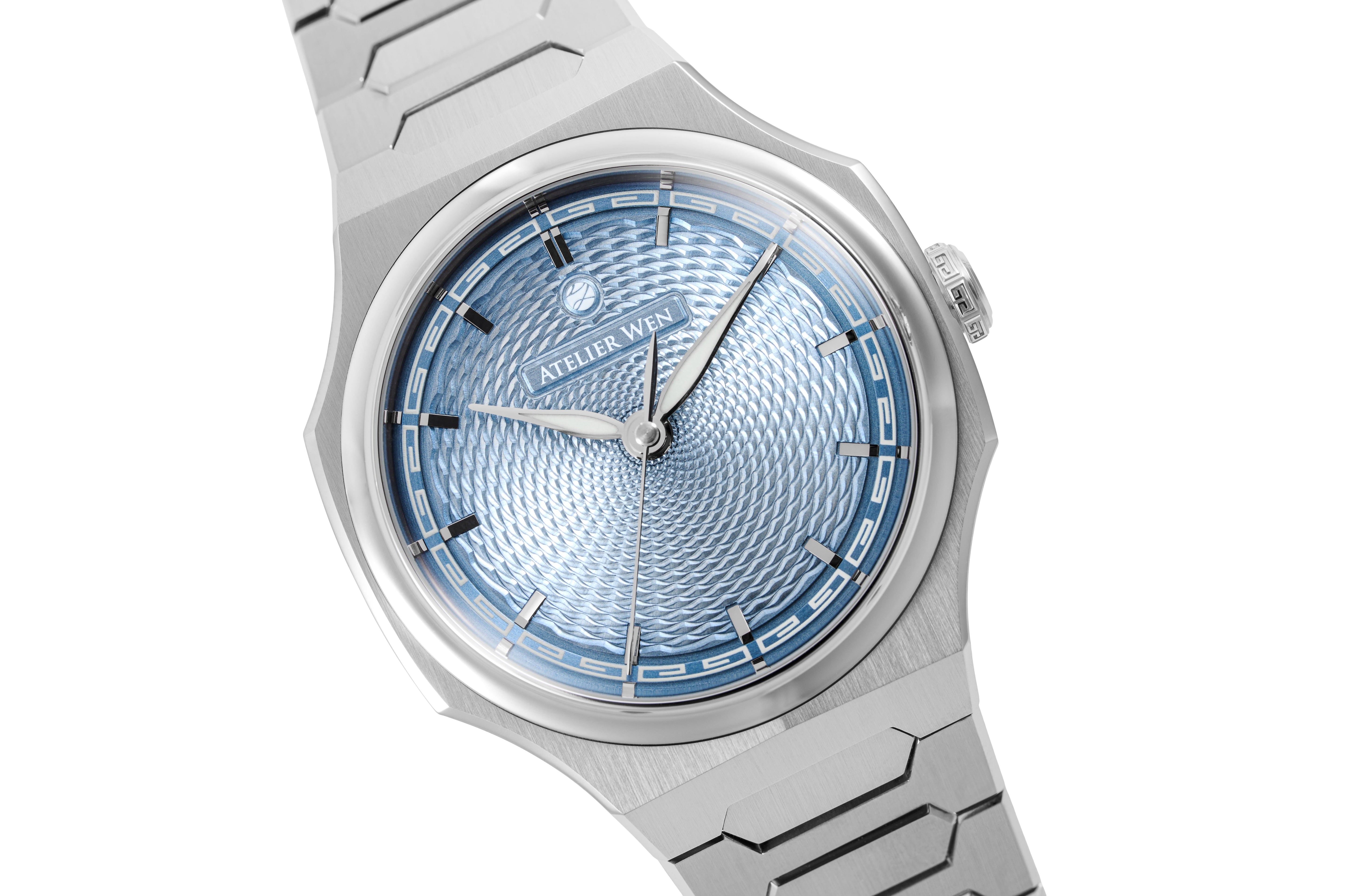 Dial view of Atelier Wen Perception V3 Piāo 缥 (Ice Blue)