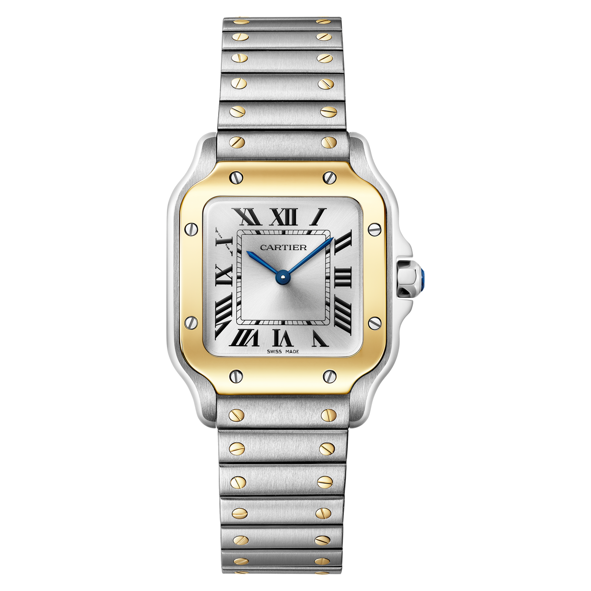 Cartier authentic santos extra link small size watch stainless and 18k gold Cartier Santos De Cartier, Small Model, Quartz, Yellow Gold  main image 3