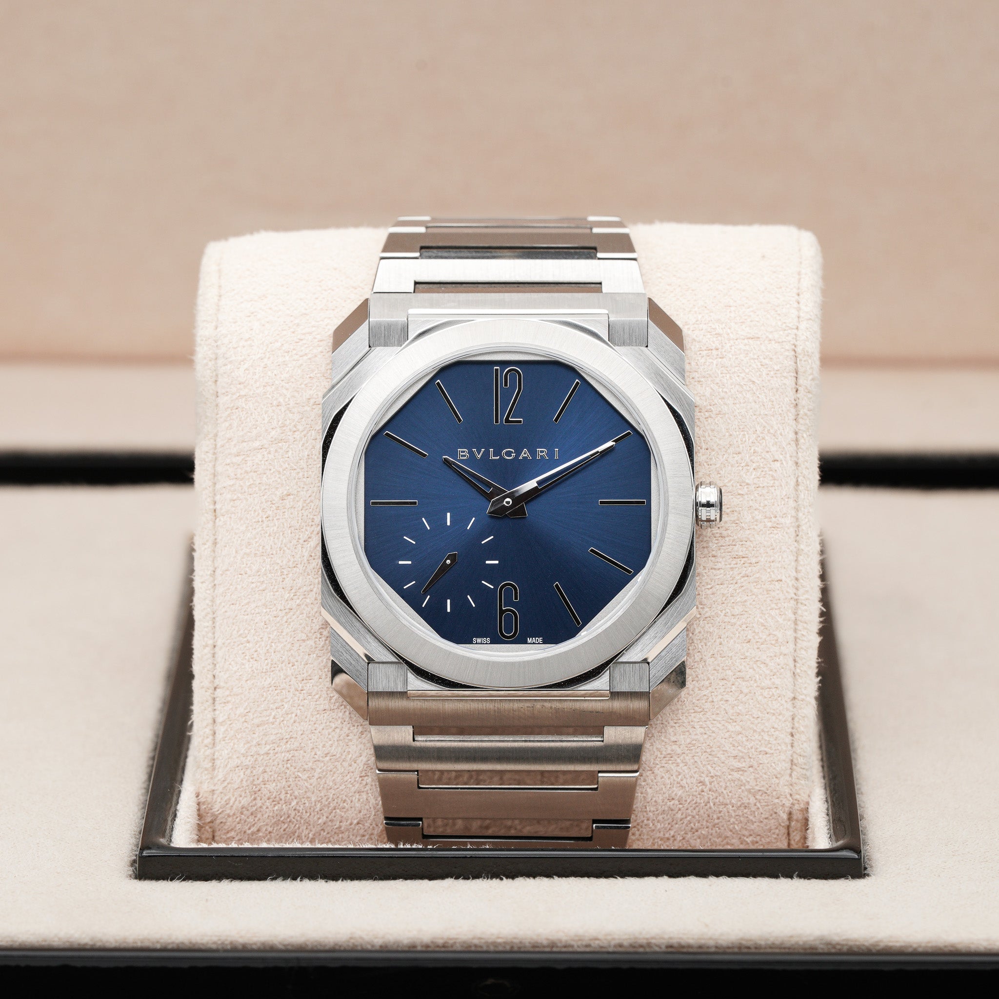BVLGARI 103431 Bulgari Octo Finissimo Automatic Blue Dial Stainless Steel 40mm Watch dial