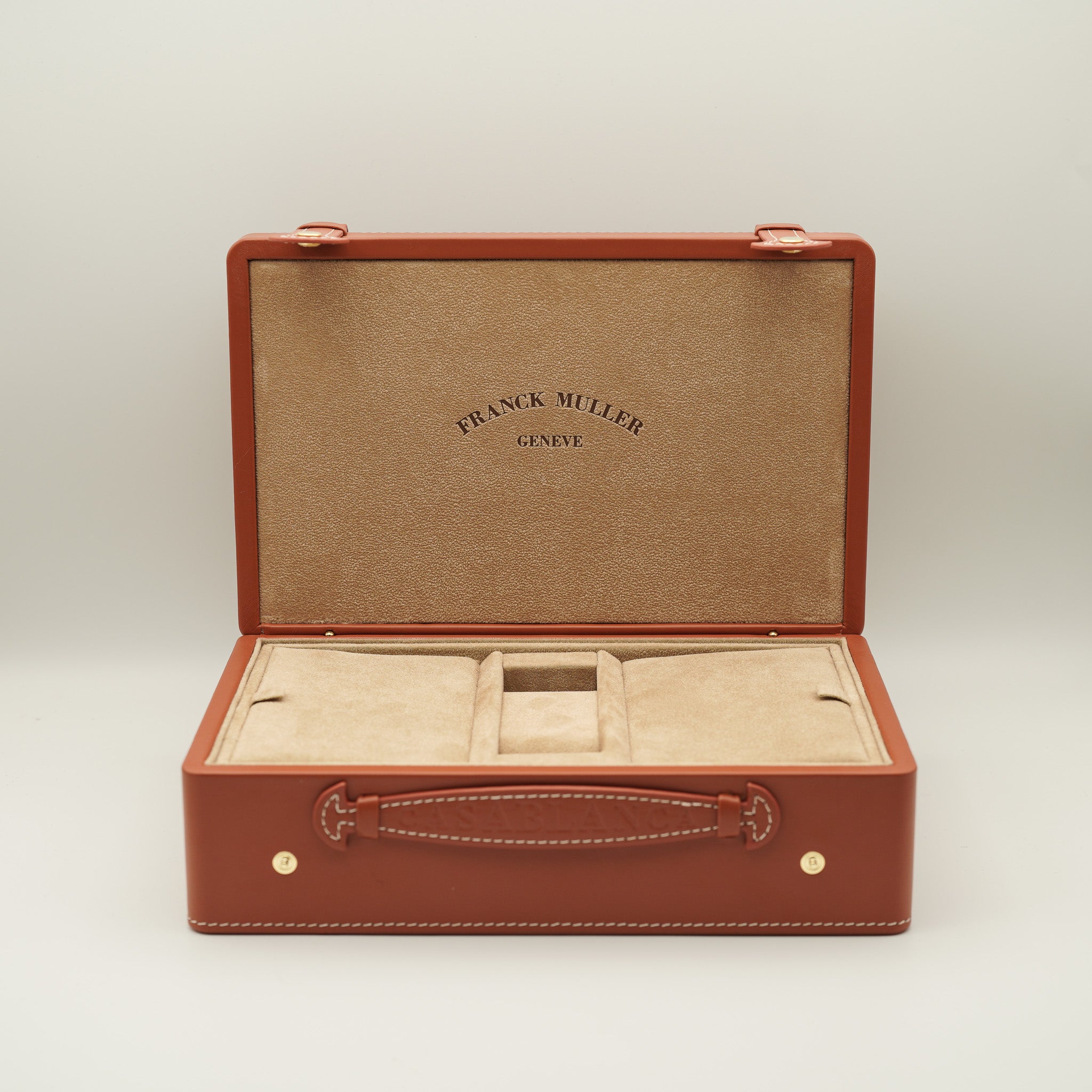 Franck Muller watch box brown leather