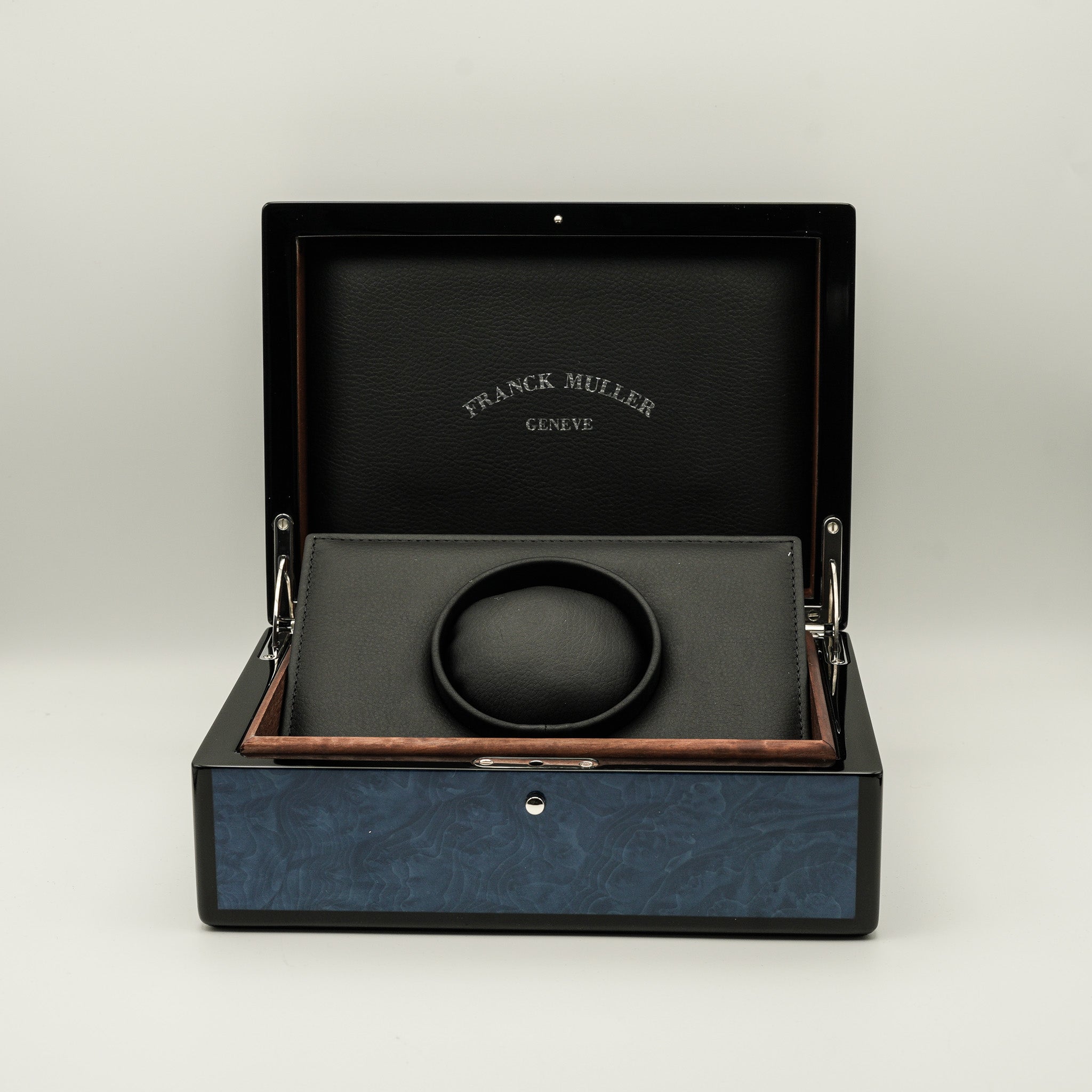 Franck Muller Watch box blue lacquer mens