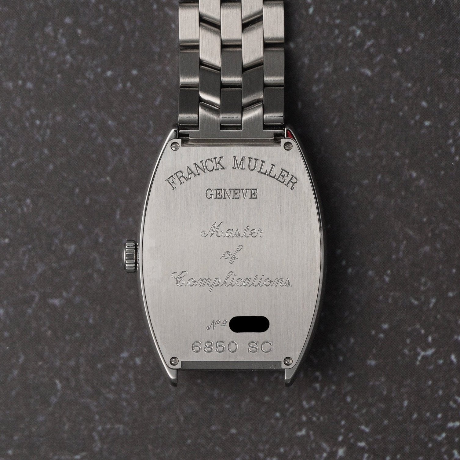Franck Muller 8880BSCDTACB Cintree Curvex Automatic Stainless Steel Watch caseback